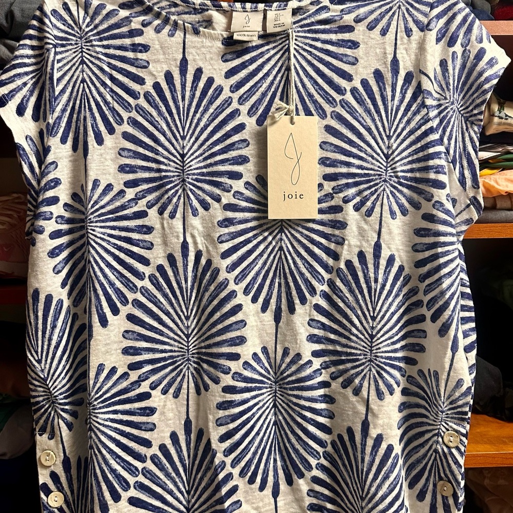 Joie Navy and White Sunburst Top
